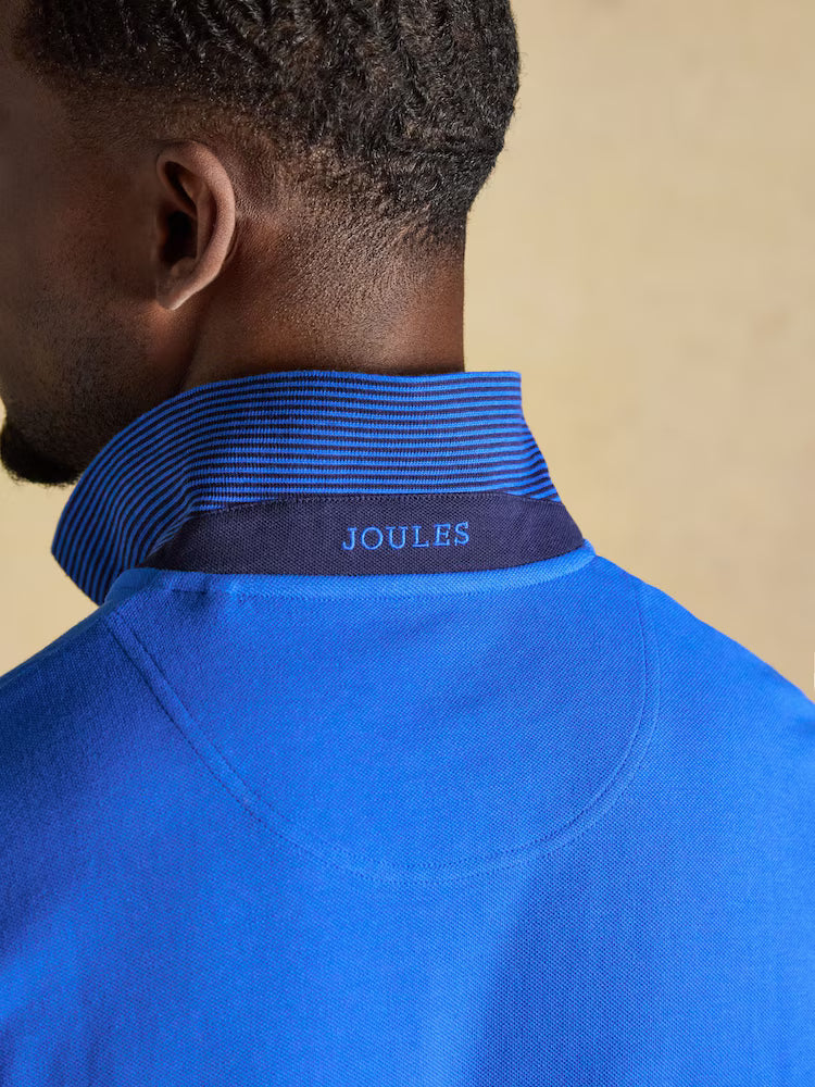 Joules Woody Bright Blue Short Sleeve Cotton Pique Polo Shirt