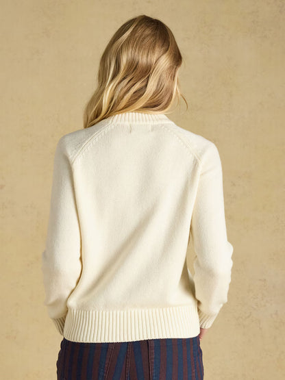 Joules Jonty Fox Skiing Cream Cotton Knitted Jumper