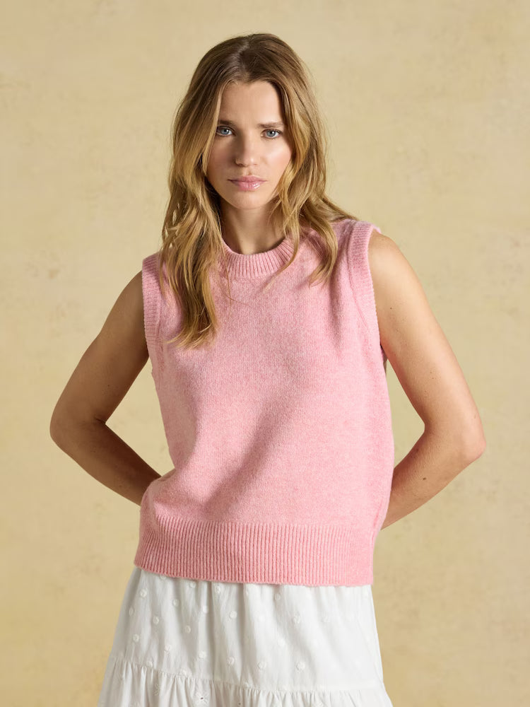 Joules Holly Pale Pink Knitted Vest