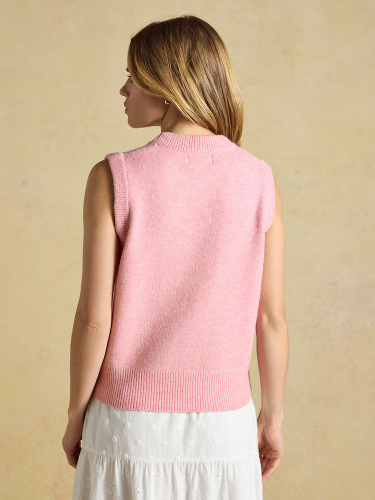 Joules Holly Pale Pink Knitted Vest