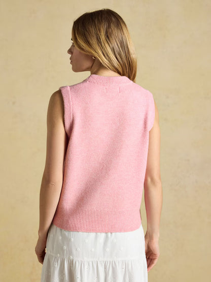 Joules Holly Pale Pink Knitted Vest