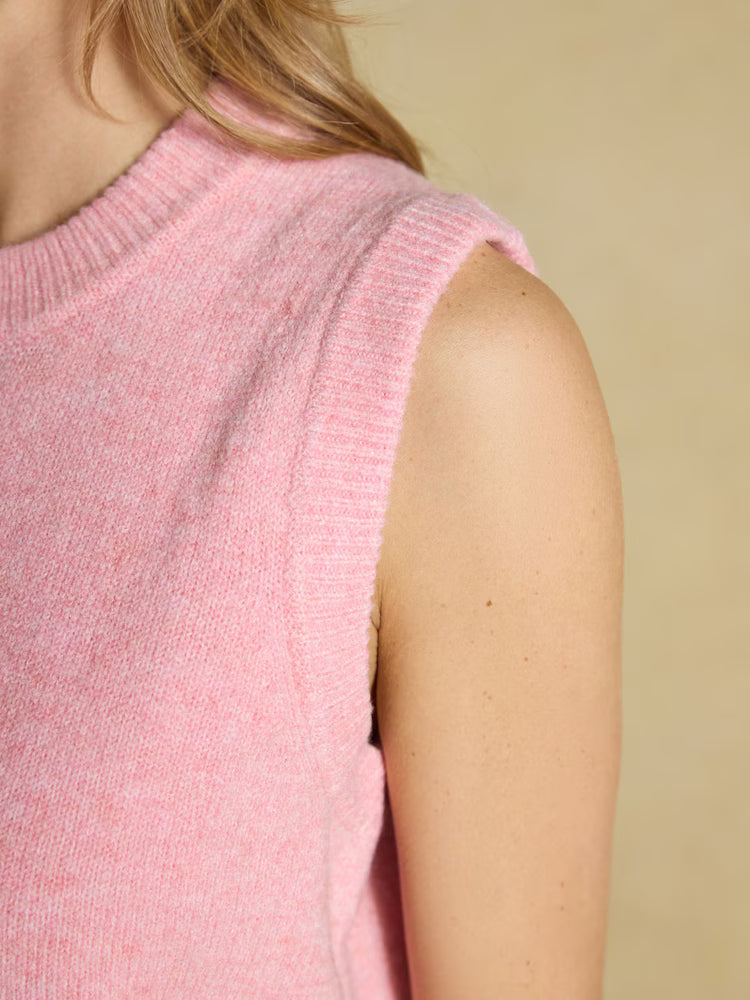 Joules Holly Pale Pink Knitted Vest