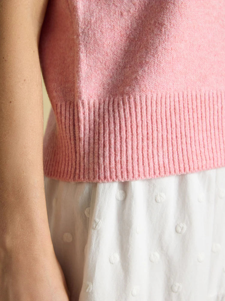 Joules Holly Pale Pink Knitted Vest