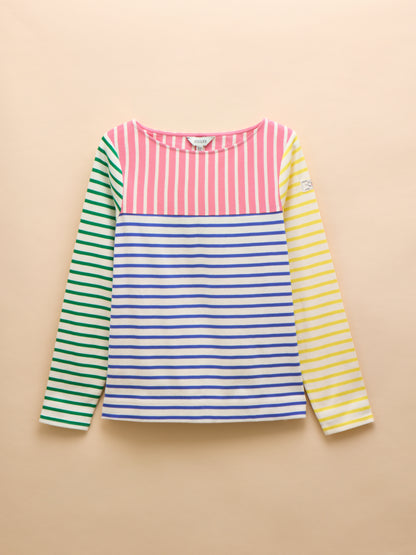 Joules Harbour Boat Neck Breton Top in Multi Hotchpotch