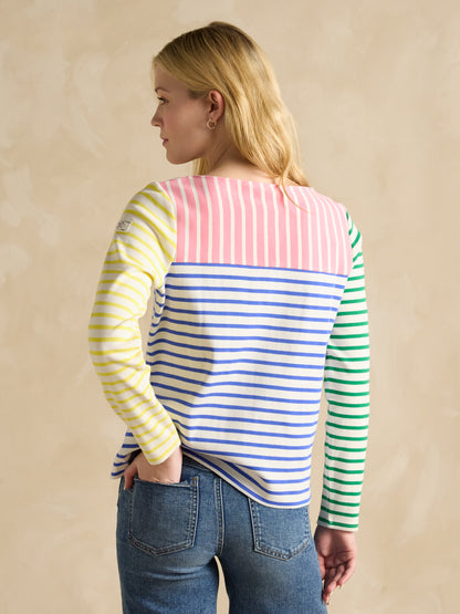 Joules Harbour Boat Neck Breton Top in Multi Hotchpotch