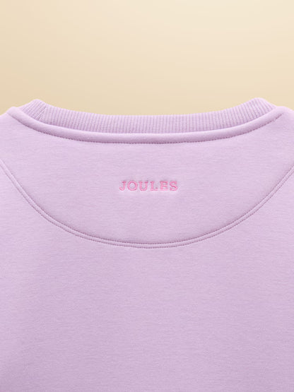 Joules Mackenzie Girls Lilac Purple Sweatshirt with Faux Fur Lining