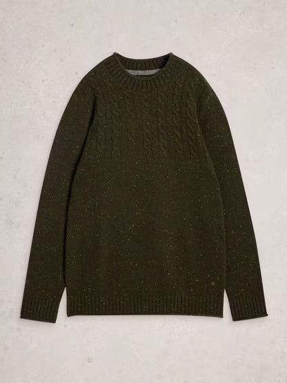 White Stuff Berkley Crew Neck in Dark Green