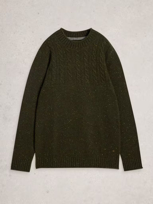 White Stuff Berkley Crew Neck in Dark Green
