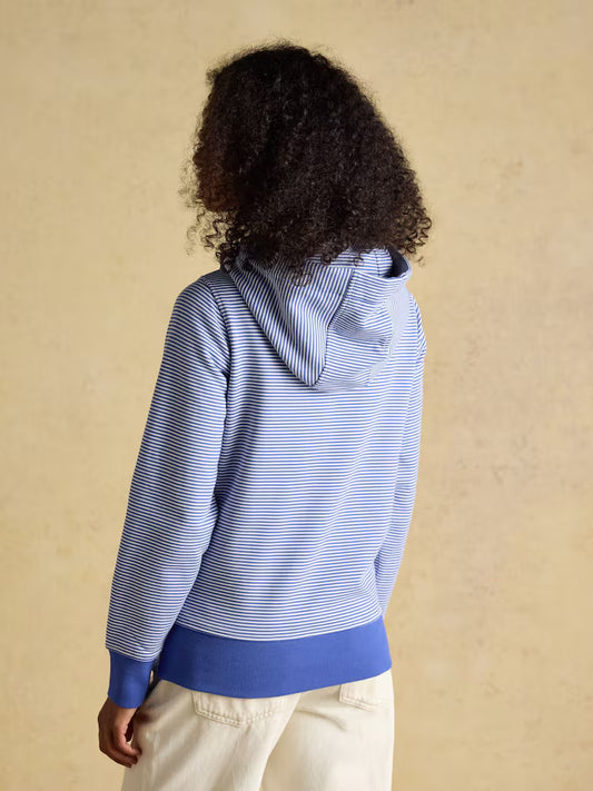 Joules Rushton Blue & White Striped Cotton Hoodie