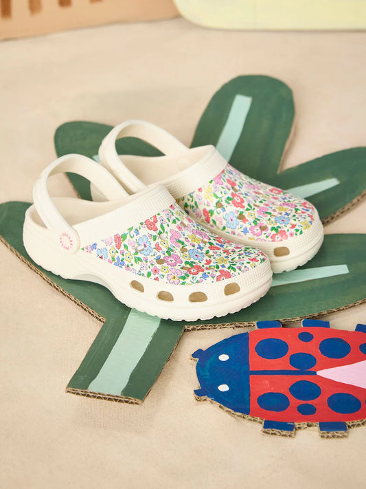 Joules Poole White Ditsy EVA Clogs