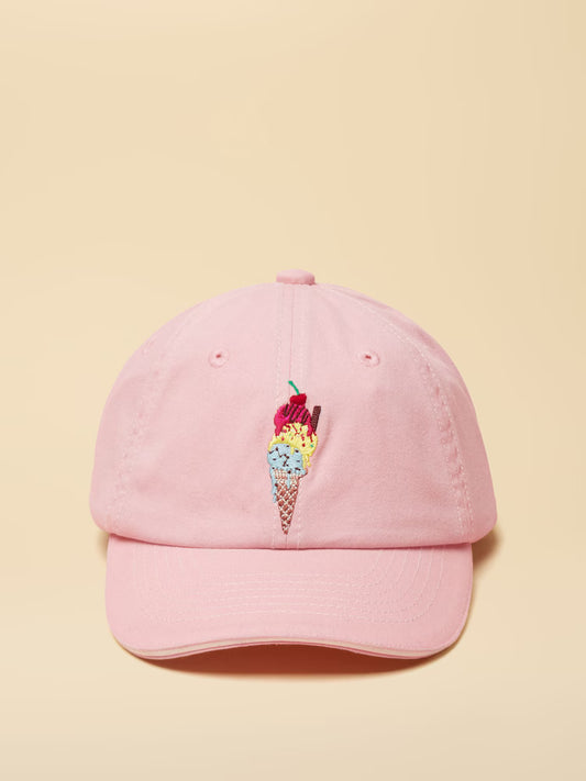 Joules Daley Baseball Cap in Pink Ice Cream