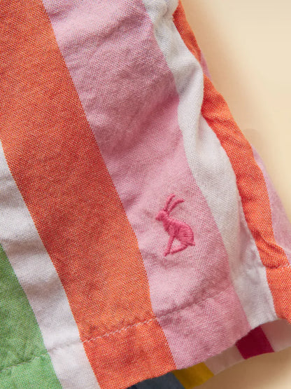 Joules Girls' Amara Multi Striped Woven Shorts
