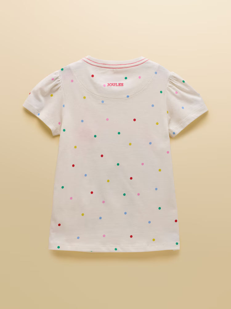 Joules Astra T-Shirt in White Dog