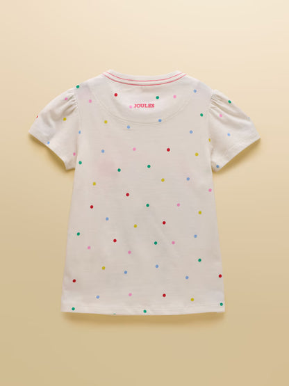 Joules Astra T-Shirt in White Dog