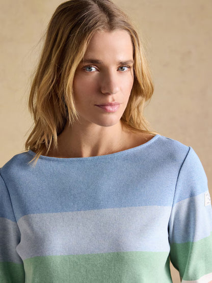 Joules Harbour Multi Stripe Boat Neck 100% Cotton Breton Top