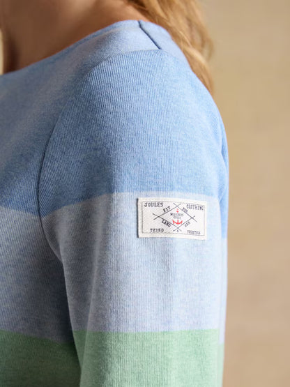 Joules Harbour Multi Stripe Boat Neck 100% Cotton Breton Top