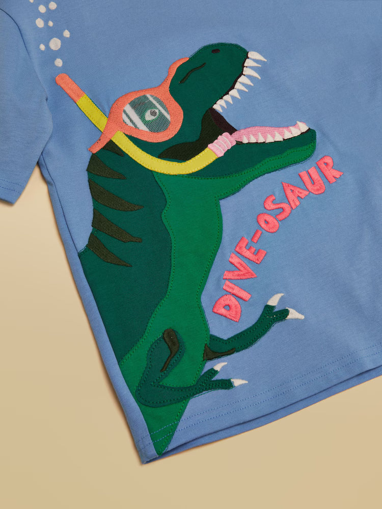 Joules Archie T-Shirt in Blue Dino
