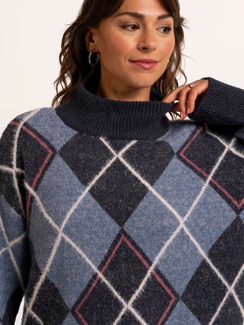 Brakeburn Helga Argyle Intarsia Knitted Jumper