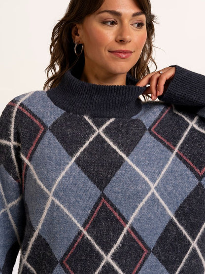Brakeburn Helga Argyle Intarsia Knitted Jumper