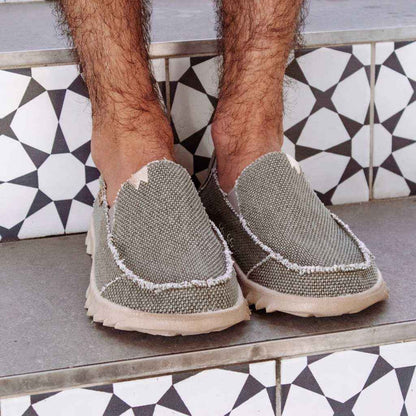 Kick Back Couch Classic in Khaki Woven Canvas