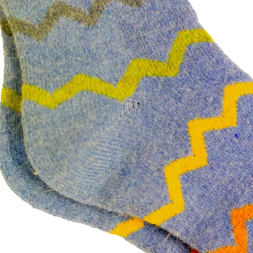 Jess and Lou Blue Zig Zag Cosy Socks