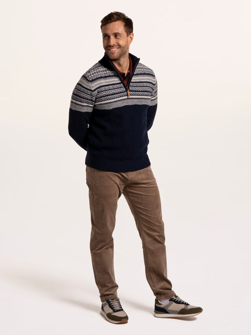 Brakeburn Crossharbour Fairisle 1/2 Neck Knitted Jumper