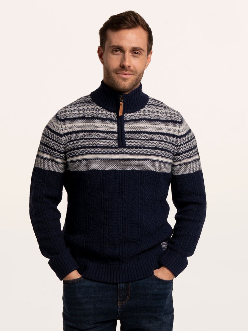 Brakeburn Crossharbour Fairisle 1/2 Neck Knitted Jumper