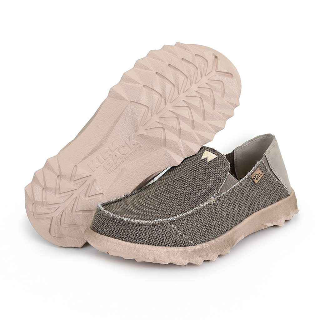 Kick Back Couch Classic in Khaki Woven Canvas