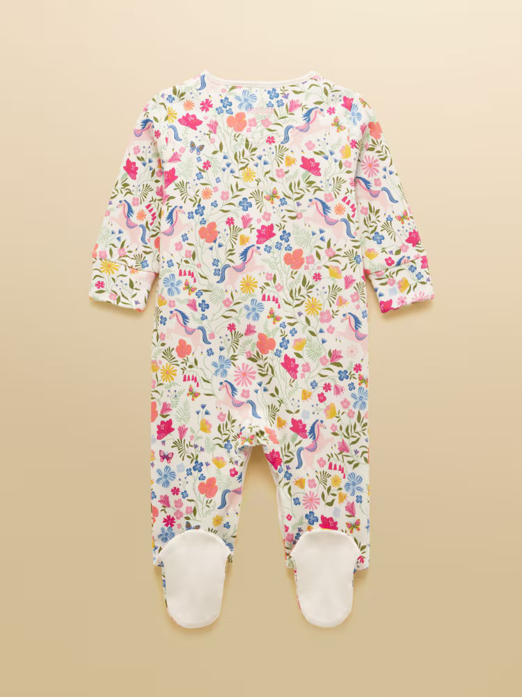 Joules Razamataz Cotton Babygrow in Cream Horse