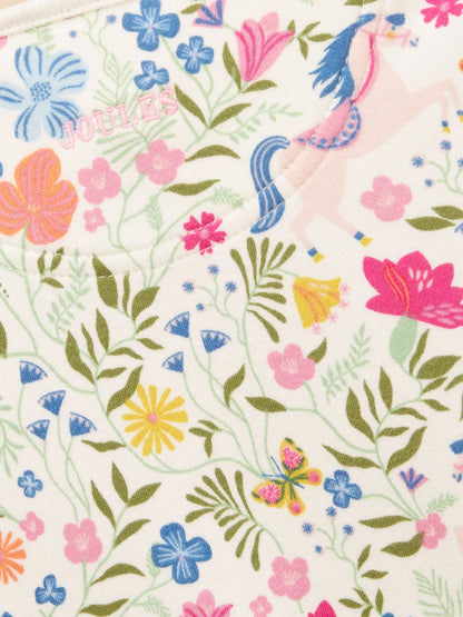 Joules Razamataz Cotton Babygrow in Cream Horse