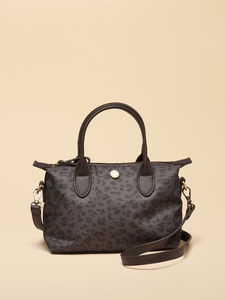 Joules Mini Crossbody Handbag in Chocolate Brown Leopard