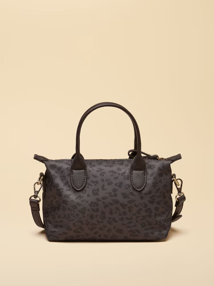 Joules Mini Crossbody Handbag in Chocolate Brown Leopard
