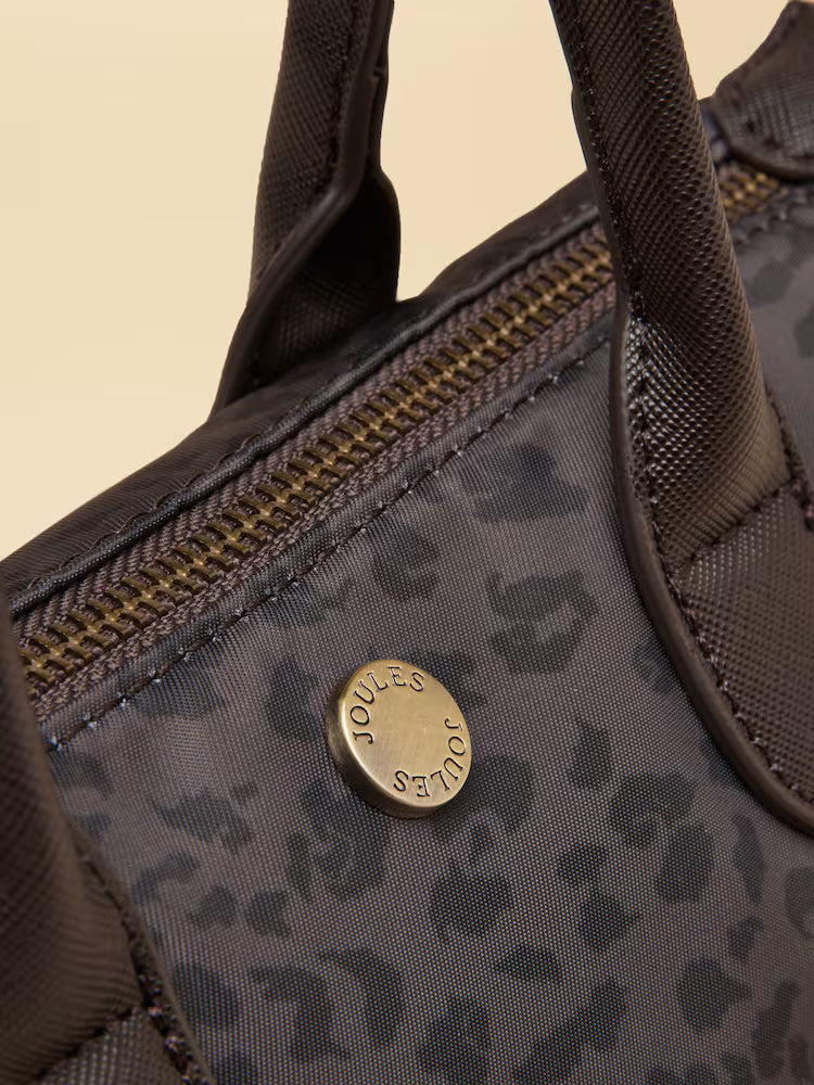 Joules Mini Crossbody Handbag in Chocolate Brown Leopard