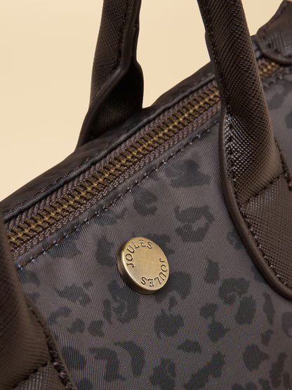 Joules Mini Crossbody Handbag in Chocolate Brown Leopard