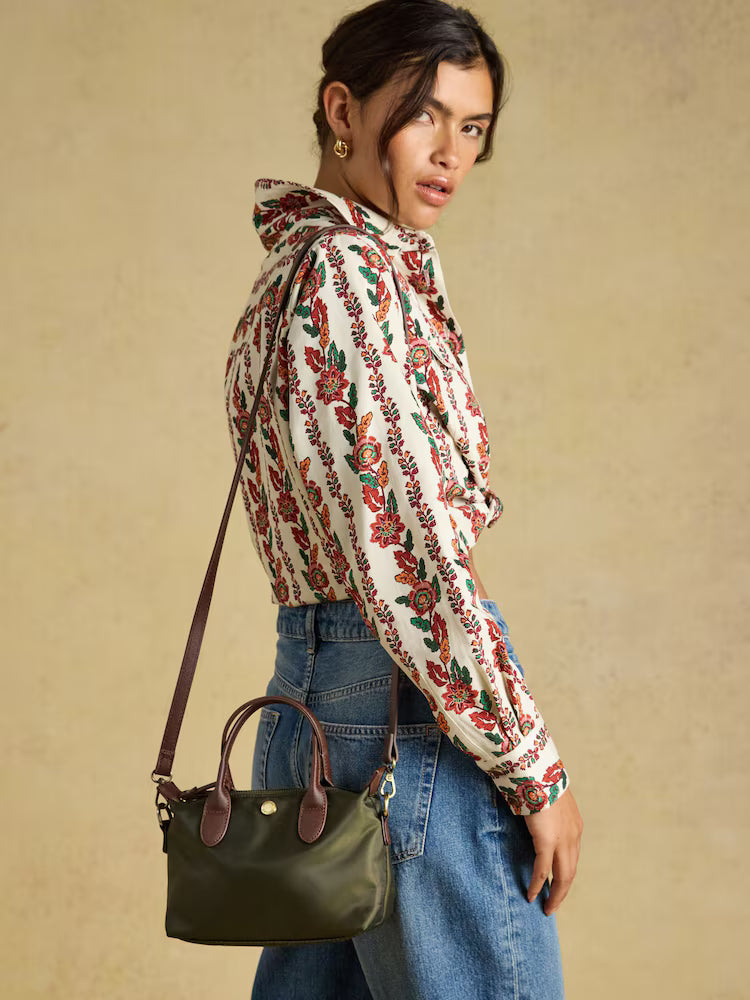 Joules Mini Crossbody Handbag in Khaki Green
