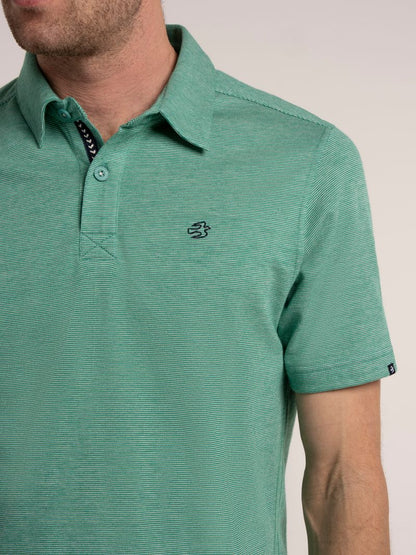 Brakeburn Sandown Micro Stripped Polo in Green