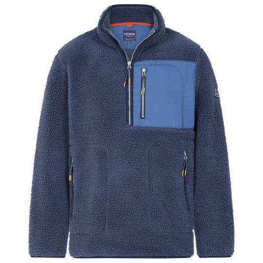 Lazy Jacks Men's Half Zip Sherpa Fleece - Marine
