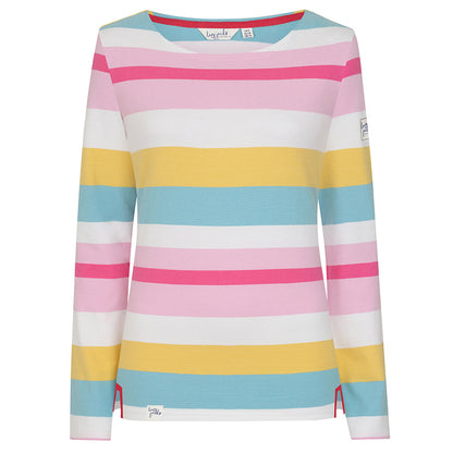 Lazy Jacks Long Sleeve Breton Top in Brights