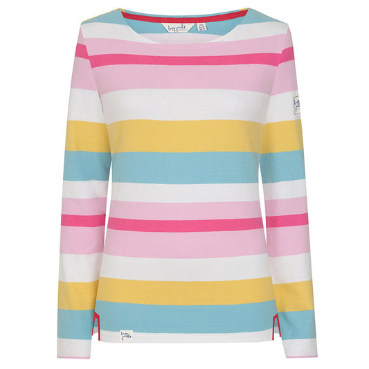 Lazy Jacks Long Sleeve Breton Top in Brights