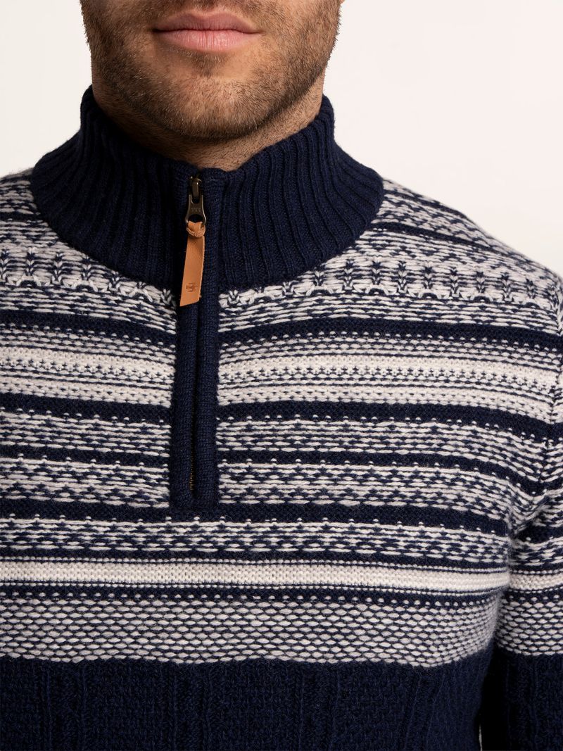Brakeburn Crossharbour Fairisle 1/2 Neck Knitted Jumper