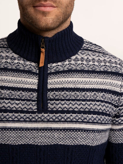 Brakeburn Crossharbour Fairisle 1/2 Neck Knitted Jumper