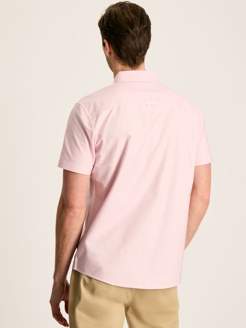 Joules Oxford Classic Fit Short Sleeve Shirt in Pink