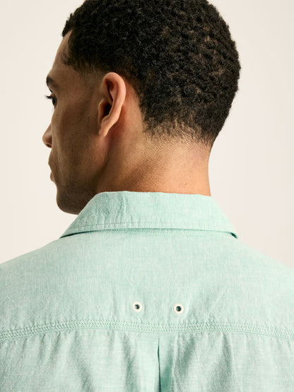 Joules Linen Blend Shirt in Aqua