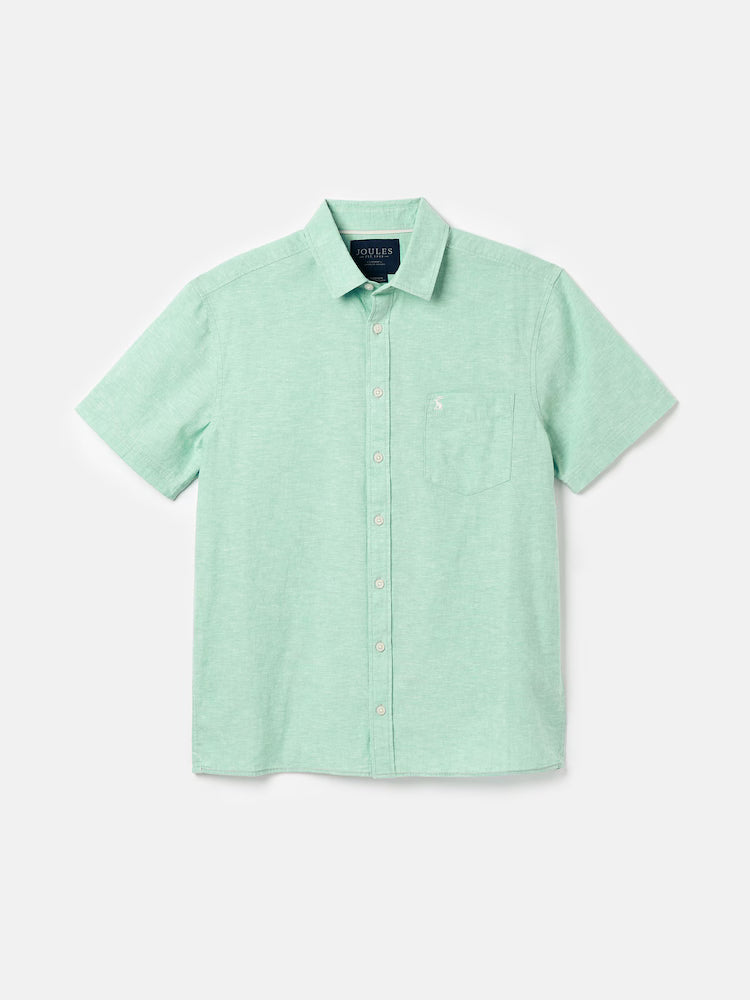 Joules Linen Blend Shirt in Aqua