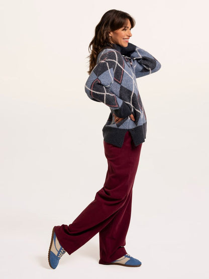 Brakeburn Helga Argyle Intarsia Knitted Jumper