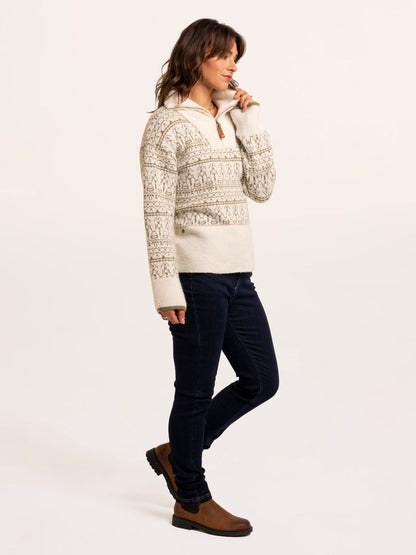 Brakeburn Ingrid Knitted Jacquard 1/4 Zip Jumper