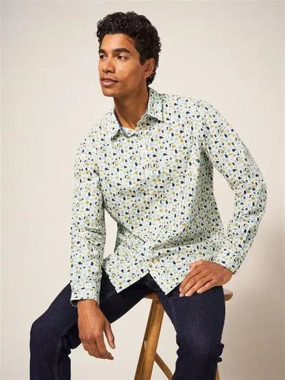 White Stuff Antique Printed Shirt in Natural Multi