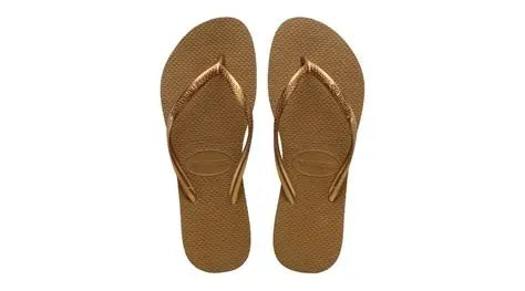 Havaianas Slim Flip Flops in Bronze