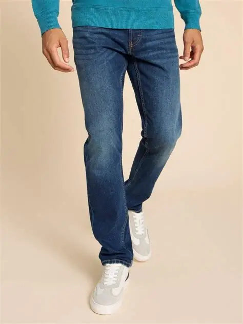 White Stuff Eastwood Straight Leg Jeans in Mid Denim