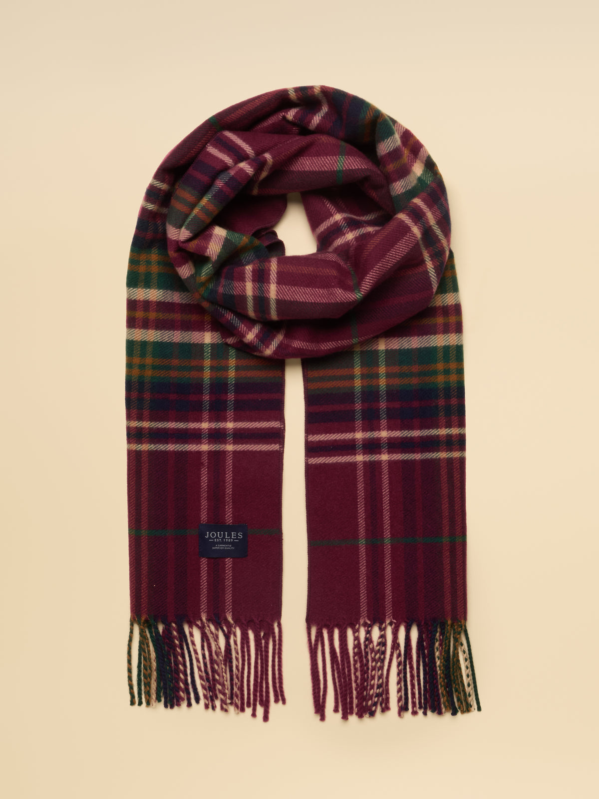 Joules Langtree Scarf in Red Check